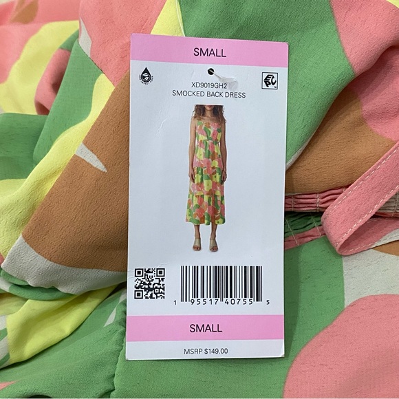 SOCIAL STANDARD by Sanctuary Smocked Back in Fiesta Floral Summer Dress Size S - Picture 12 of 16